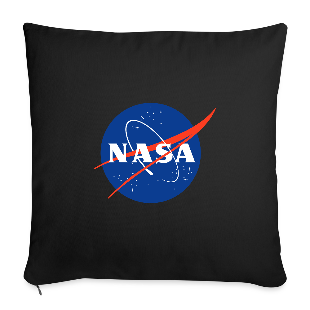 NASA Logo (Throw Pillow Cover 18” x 18”) - black