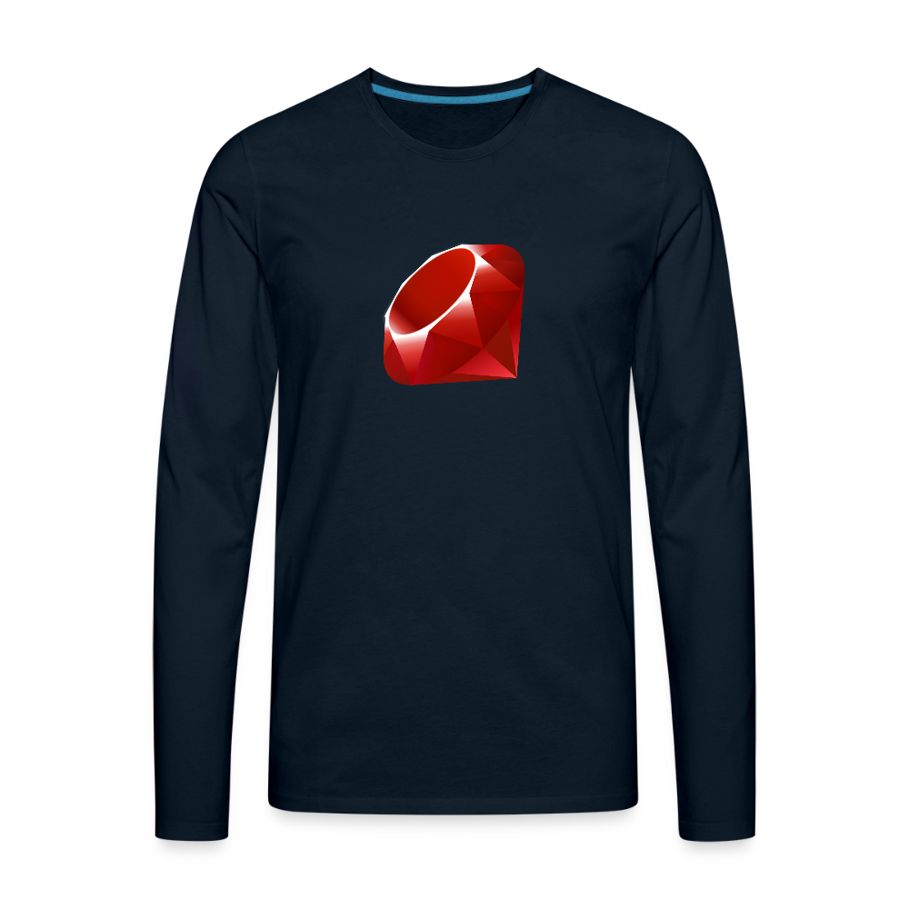 Ruby Logo (Men's Premium Long Sleeve T-Shirt) - deep navy