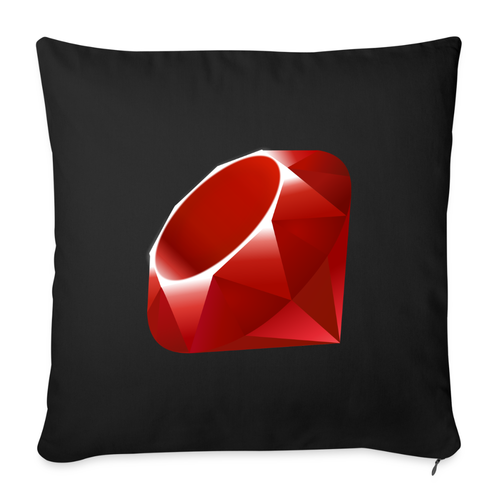 Ruby Logo (Throw Pillow Cover 18” x 18”) - black