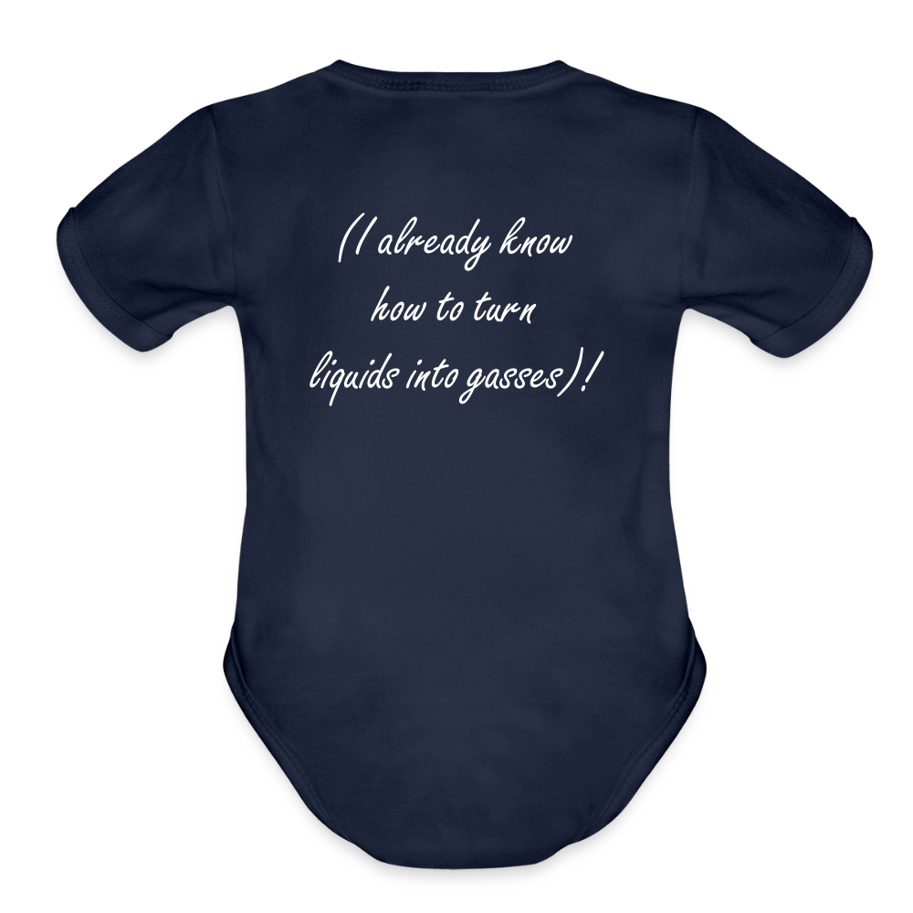 Future Scientist (Organic Short Sleeve Baby Bodysuit) - dark navy