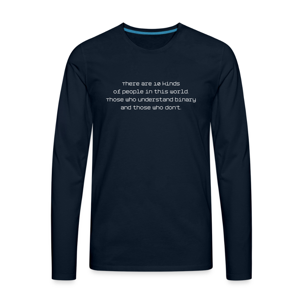Binary People (Men's Premium Long Sleeve T-Shirt) - deep navy
