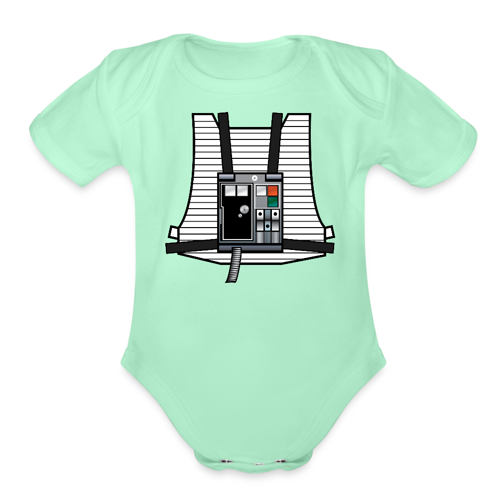 Stay on Target (Organic Short Sleeve Baby Bodysuit) - light mint