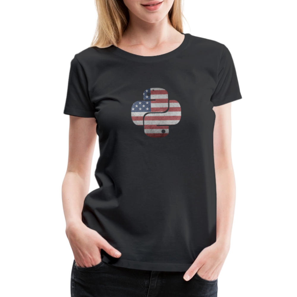 Python Logo - USA (Women's Premium T-Shirt) - black