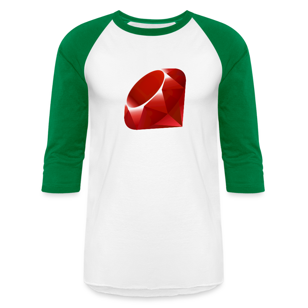 Ruby Logo (Baseball T-Shirt) - white/kelly green