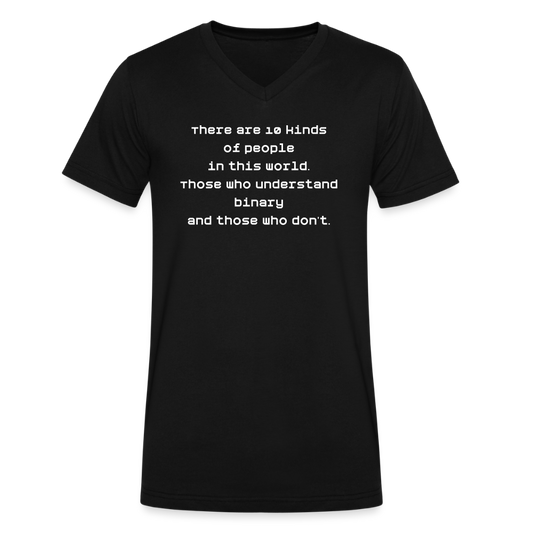 Binary People (Men's V-Neck T-Shirt by Canvas) - black
