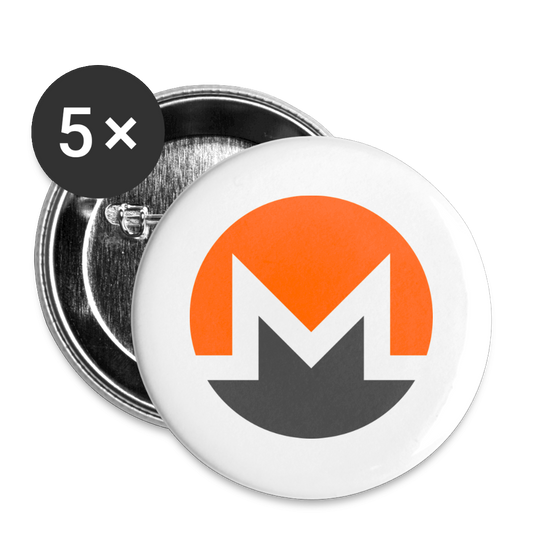 Monero Logo (Buttons large 2.2'' (5-pack)) - white
