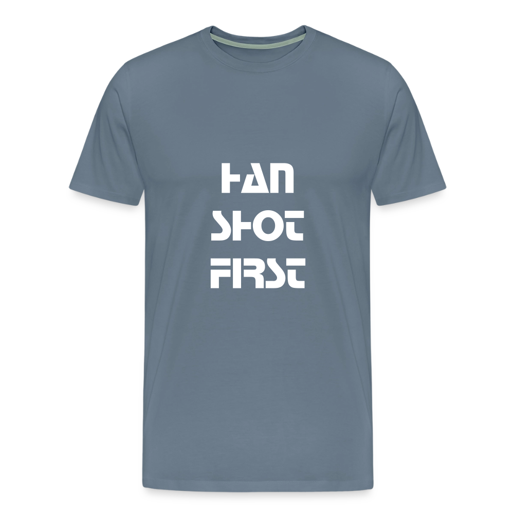 Han Shot First (Men's Premium T-Shirt) - steel blue