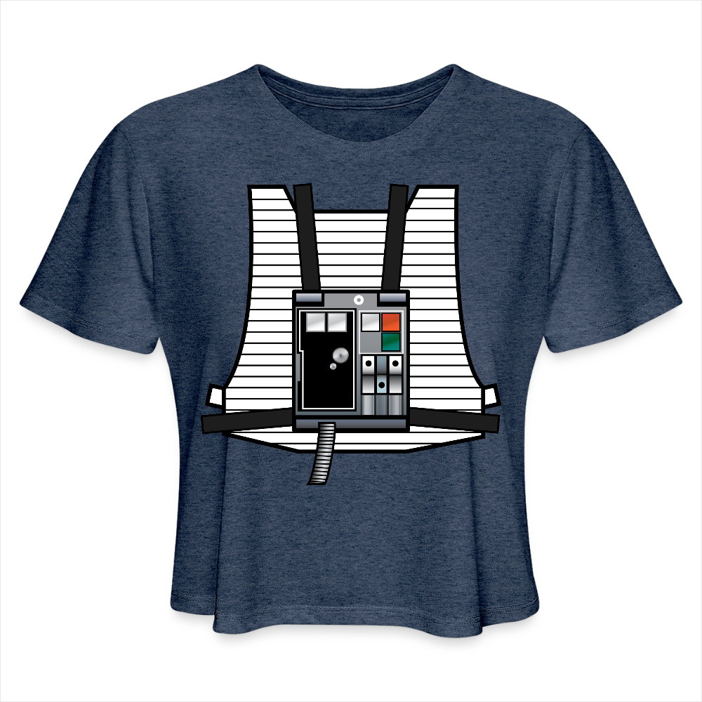 Stay on Target (Women's Cropped T-Shirt) - heather navy