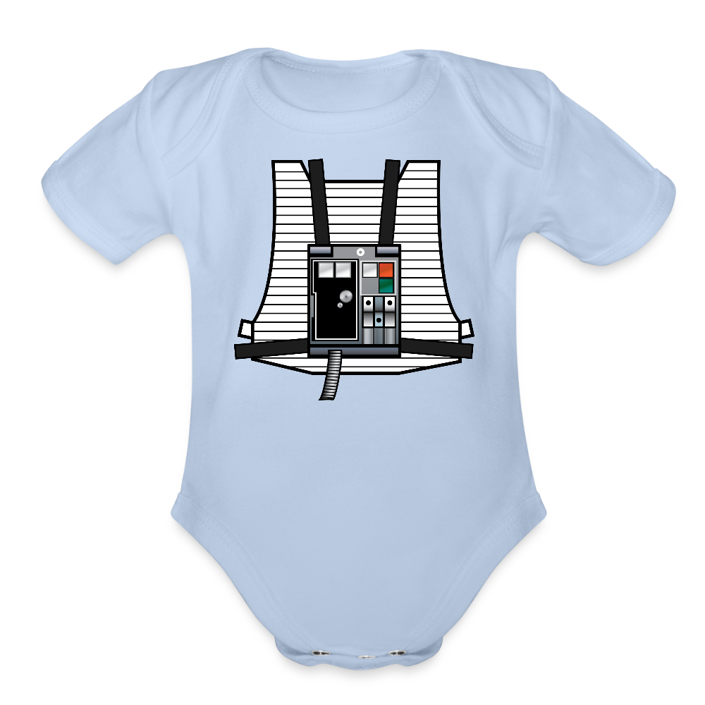 Stay on Target (Organic Short Sleeve Baby Bodysuit) - sky