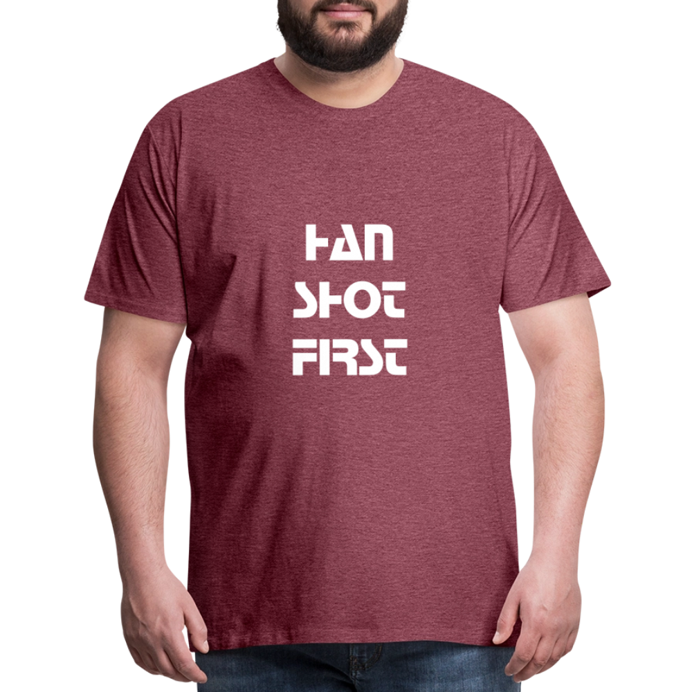 Han Shot First (Men's Premium T-Shirt) - heather burgundy