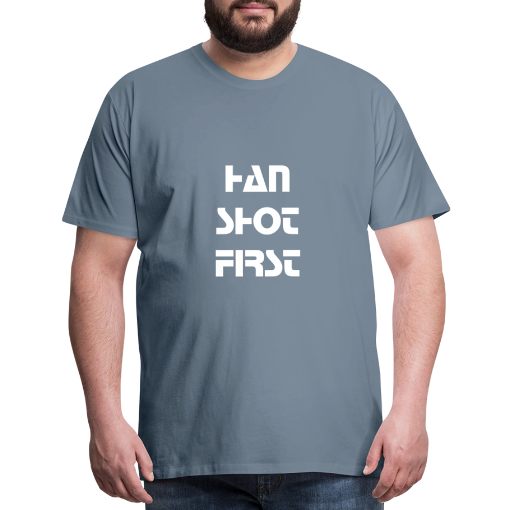 Han Shot First (Men's Premium T-Shirt) - steel blue