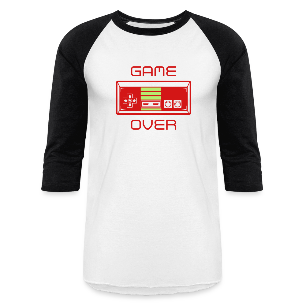 Game Over (Baseball T-Shirt) - white/black