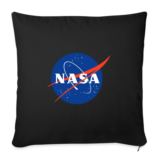 NASA Logo (Throw Pillow Cover 18” x 18”) - black
