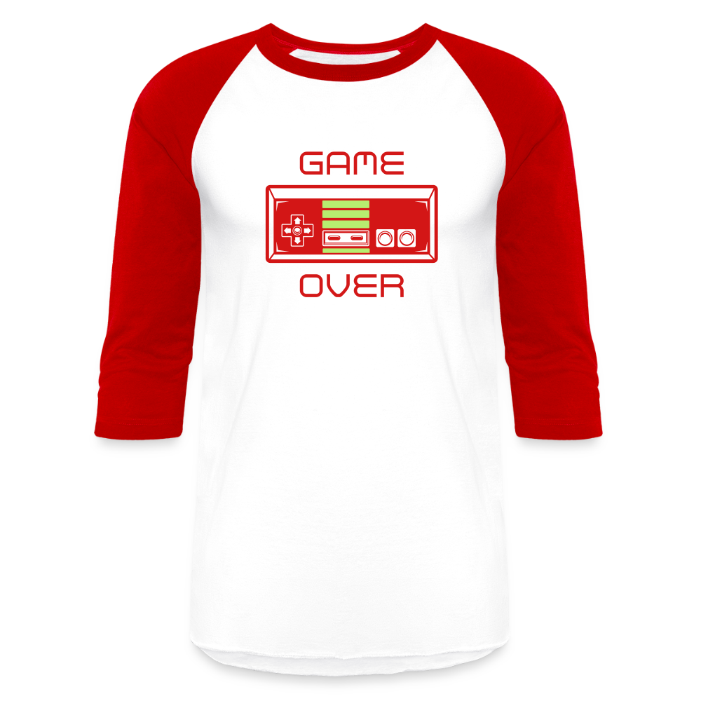 Game Over (Baseball T-Shirt) - white/red