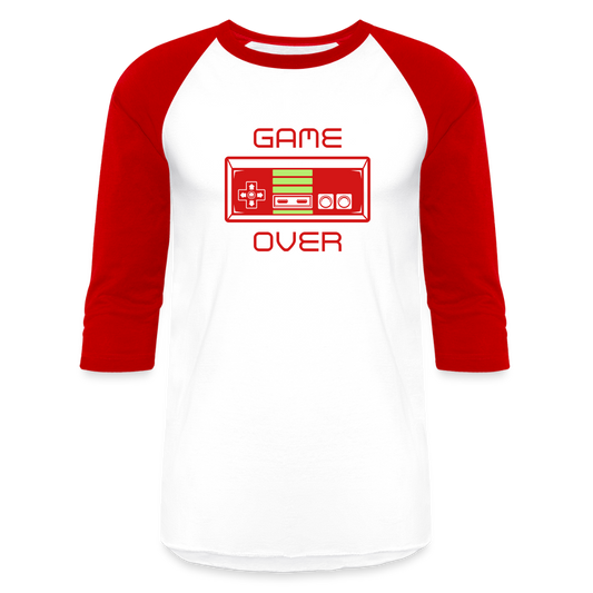 Game Over (Baseball T-Shirt) - white/red