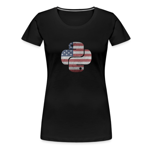 Python Logo - USA (Women's Premium T-Shirt) - black
