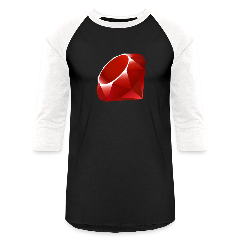 Ruby Logo (Baseball T-Shirt) - black/white