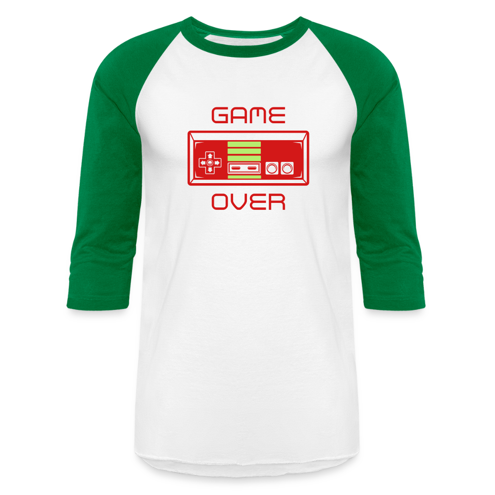 Game Over (Baseball T-Shirt) - white/kelly green