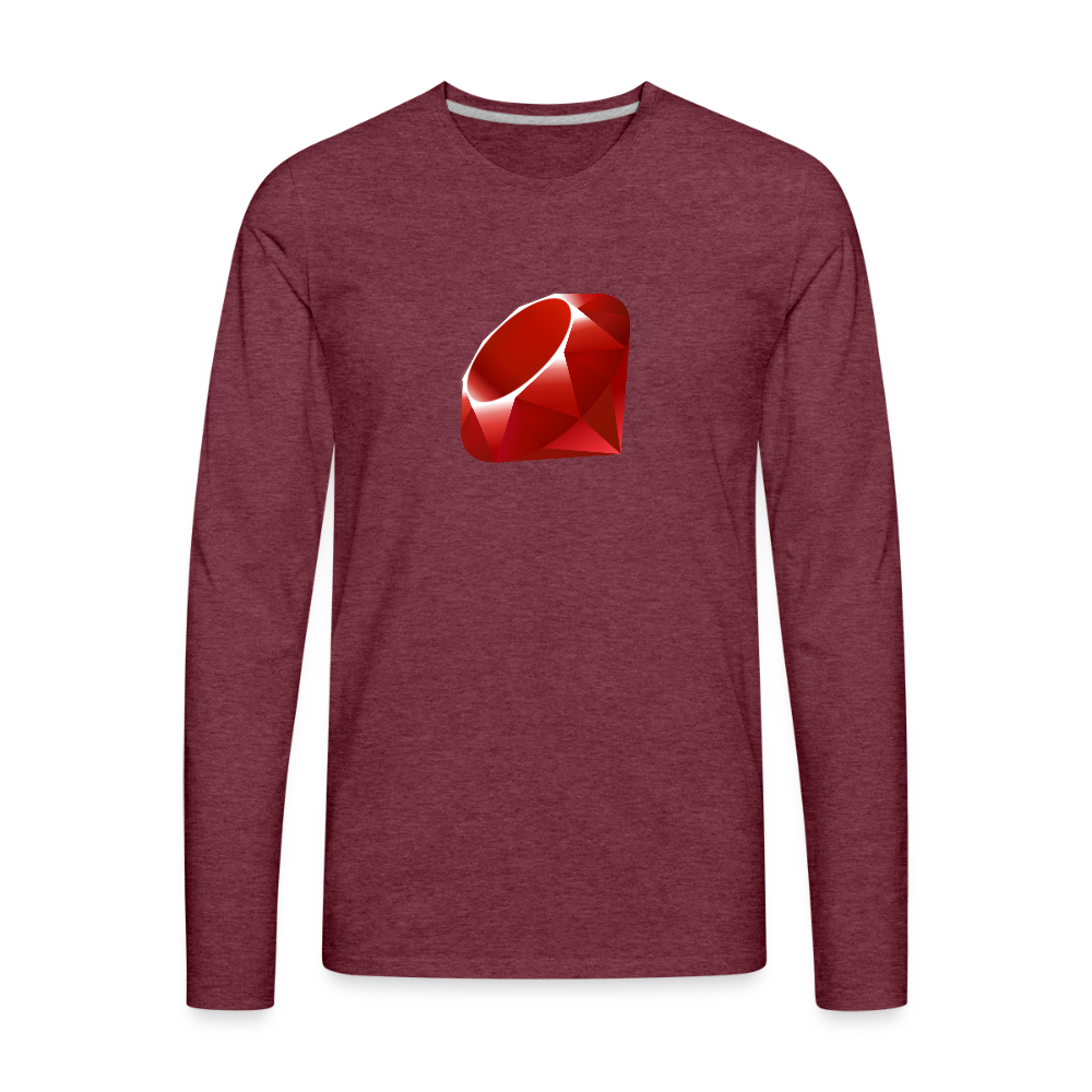 Ruby Logo (Men's Premium Long Sleeve T-Shirt) - heather burgundy