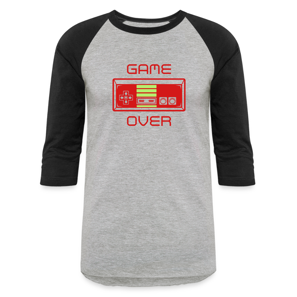 Game Over (Baseball T-Shirt) - heather gray/black