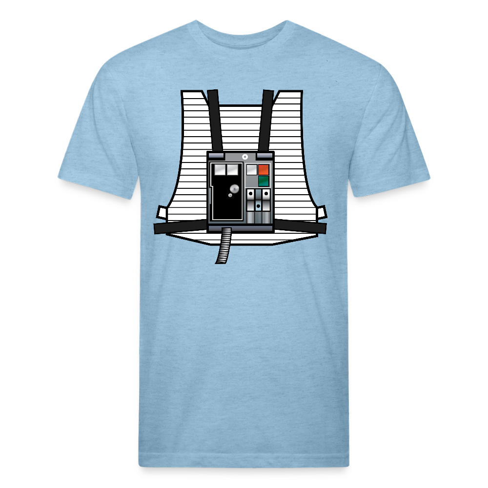 Stay on Target (Fitted Cotton/Poly T-Shirt by Next Level) - heather blue