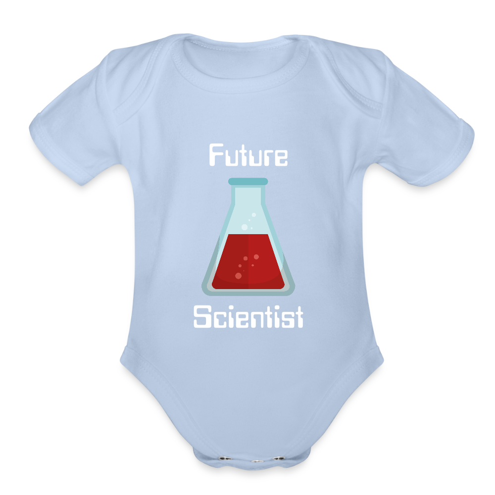 Future Scientist (Organic Short Sleeve Baby Bodysuit) - sky