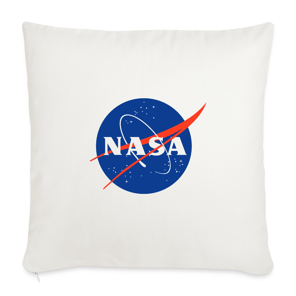NASA Logo (Throw Pillow Cover 18” x 18”) - natural white