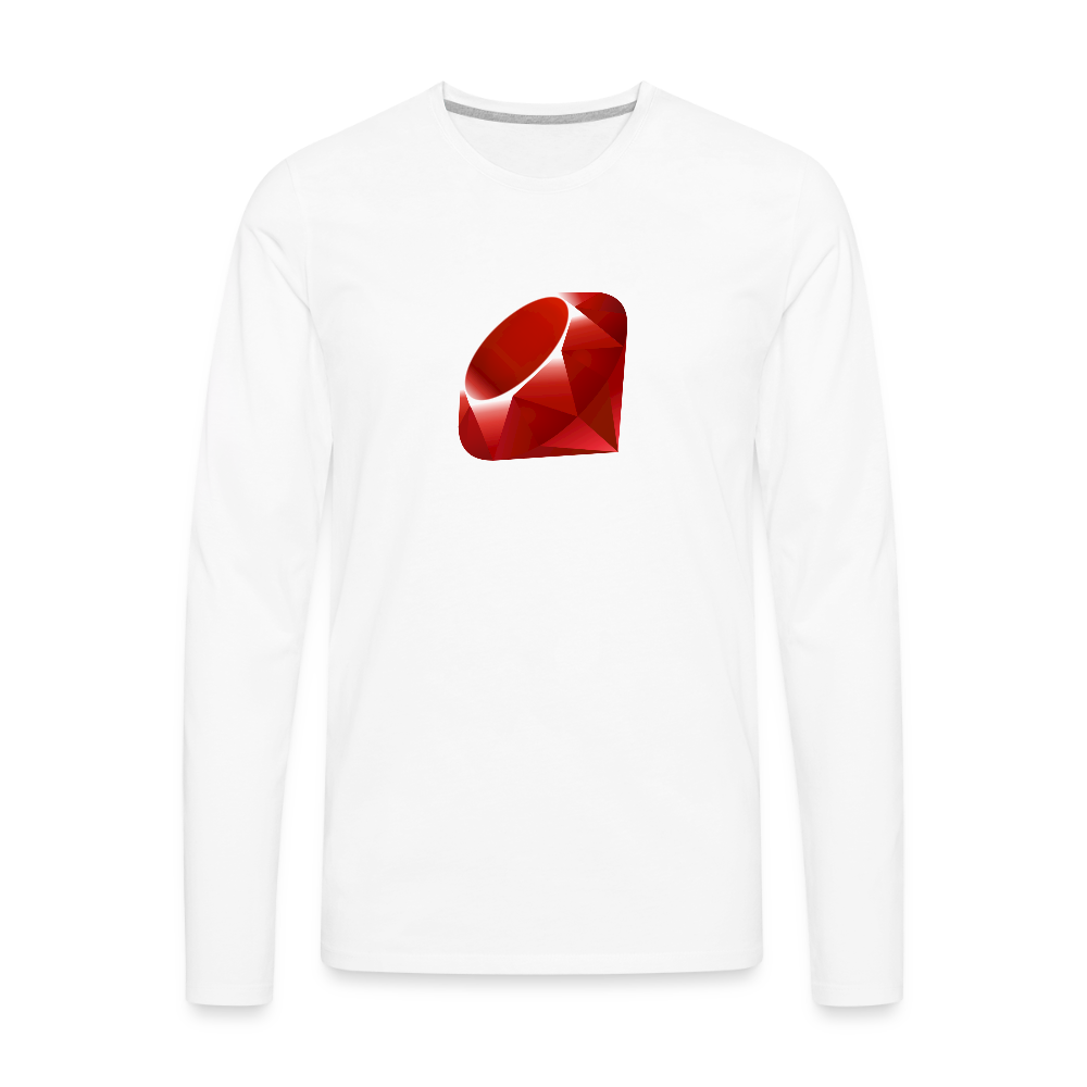 Ruby Logo (Men's Premium Long Sleeve T-Shirt) - white