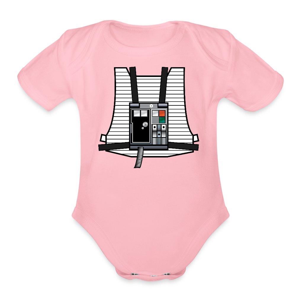 Stay on Target (Organic Short Sleeve Baby Bodysuit) - light pink