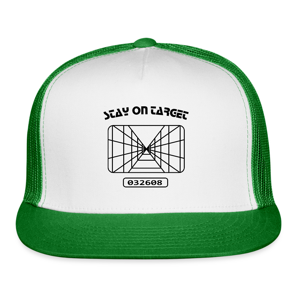 Stay on Target (Trucker Hat) - white/kelly green