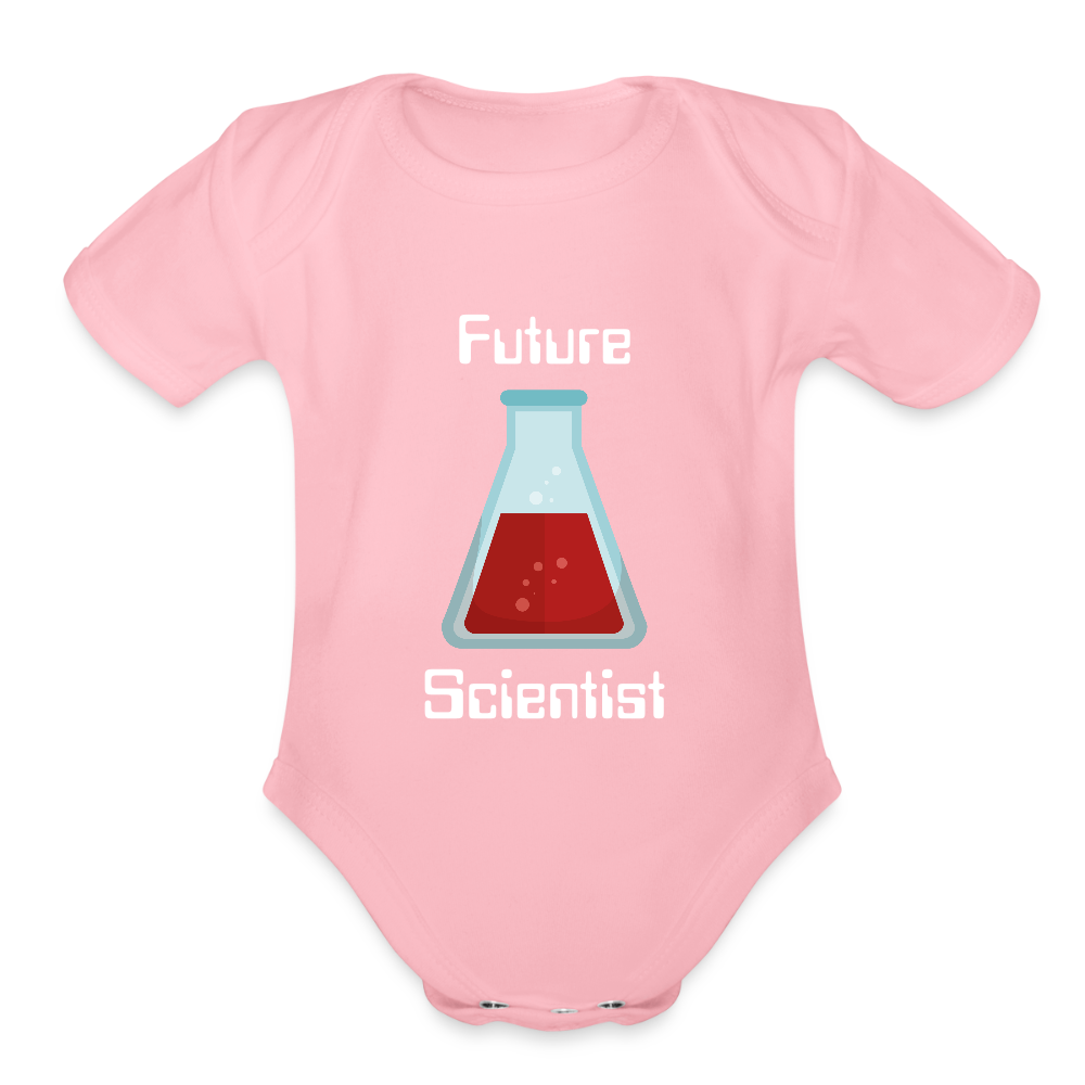 Future Scientist (Organic Short Sleeve Baby Bodysuit) - light pink