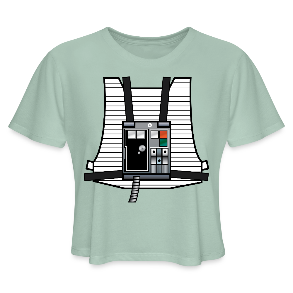 Stay on Target (Women's Cropped T-Shirt) - dusty mint blue