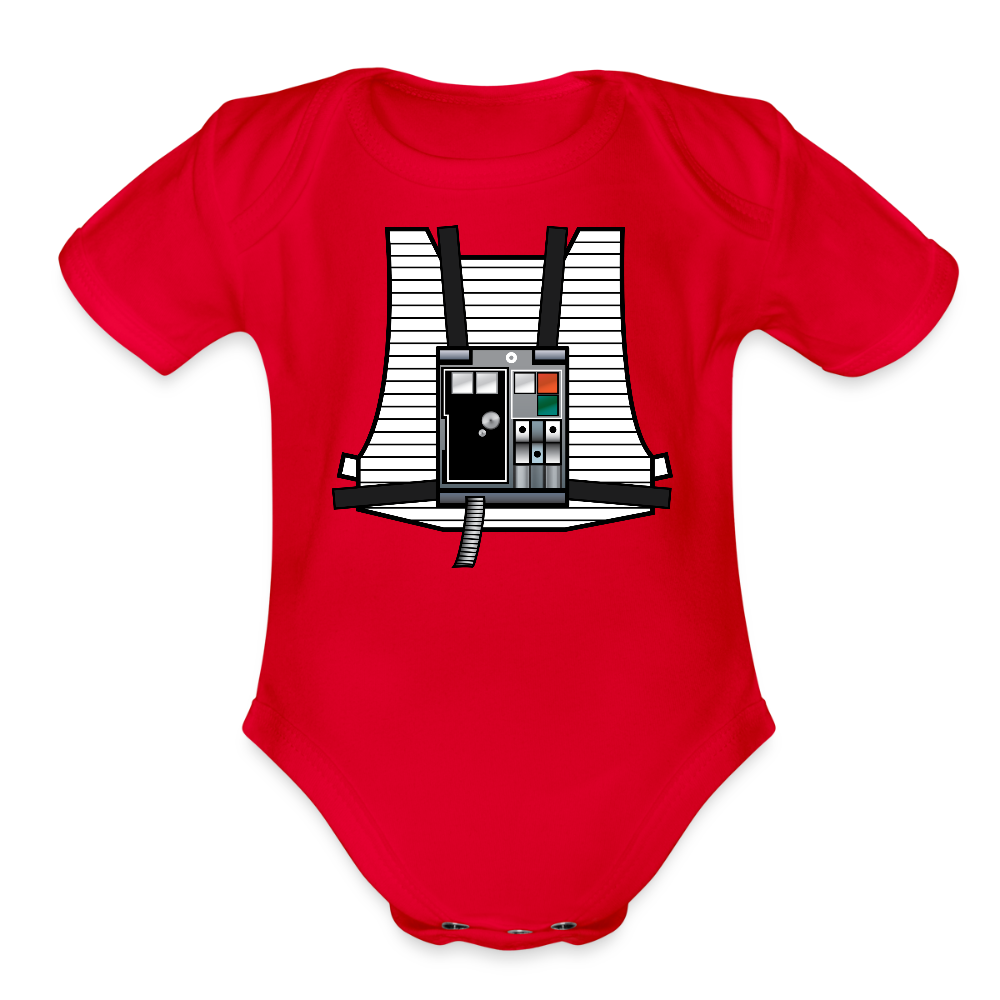 Stay on Target (Organic Short Sleeve Baby Bodysuit) - red