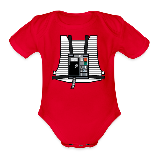 Stay on Target (Organic Short Sleeve Baby Bodysuit) - red