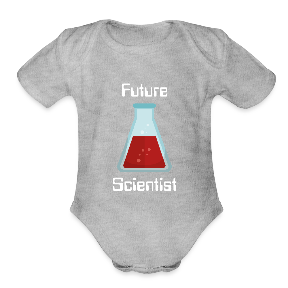 Future Scientist (Organic Short Sleeve Baby Bodysuit) - heather grey