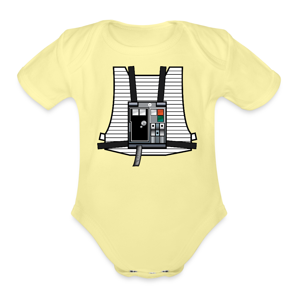 Stay on Target (Organic Short Sleeve Baby Bodysuit) - washed yellow