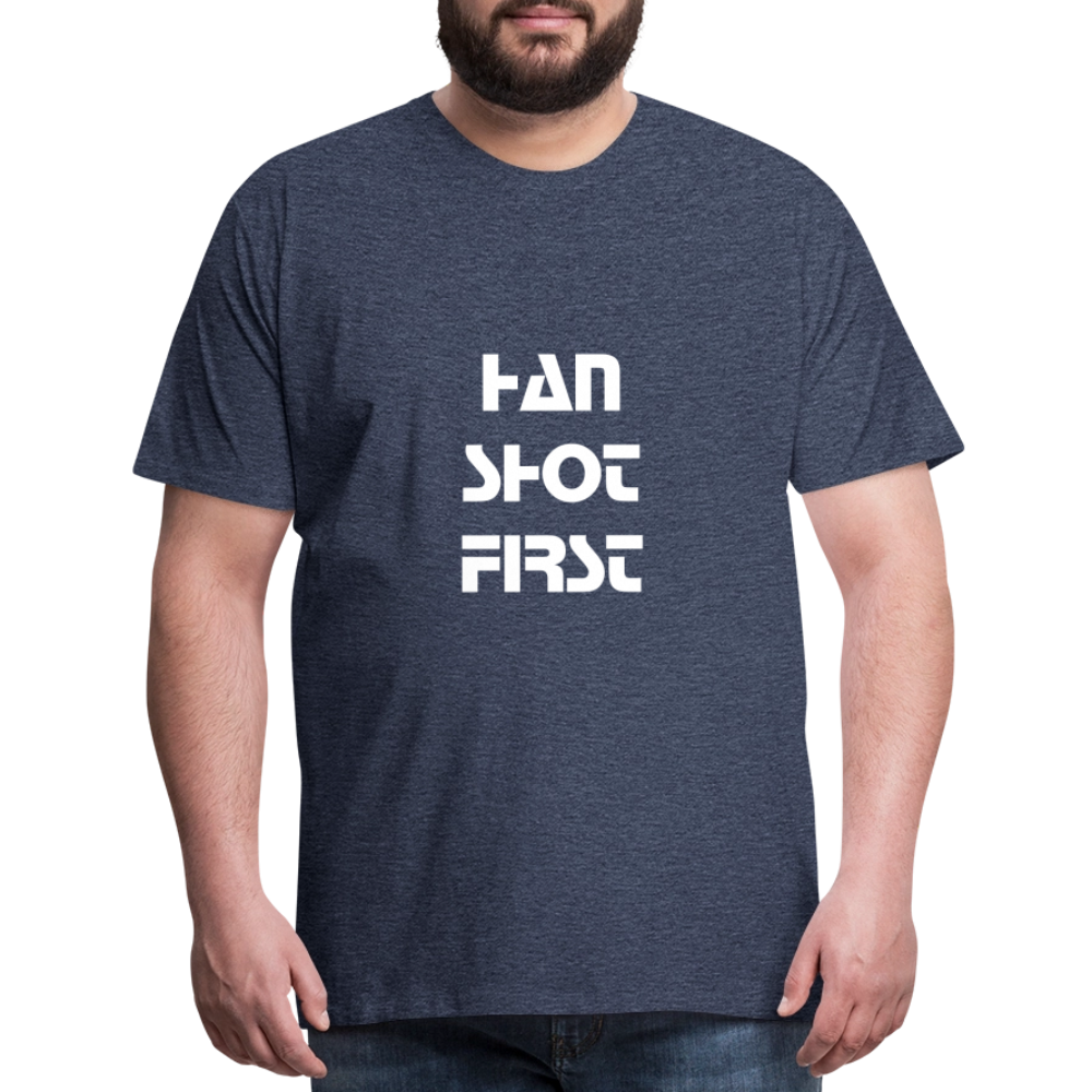 Han Shot First (Men's Premium T-Shirt) - heather blue