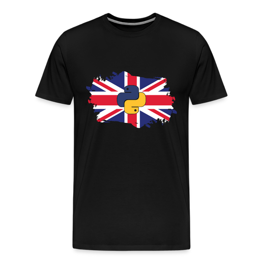 Python Logo - UK Flag (Men's Premium T-Shirt) - black