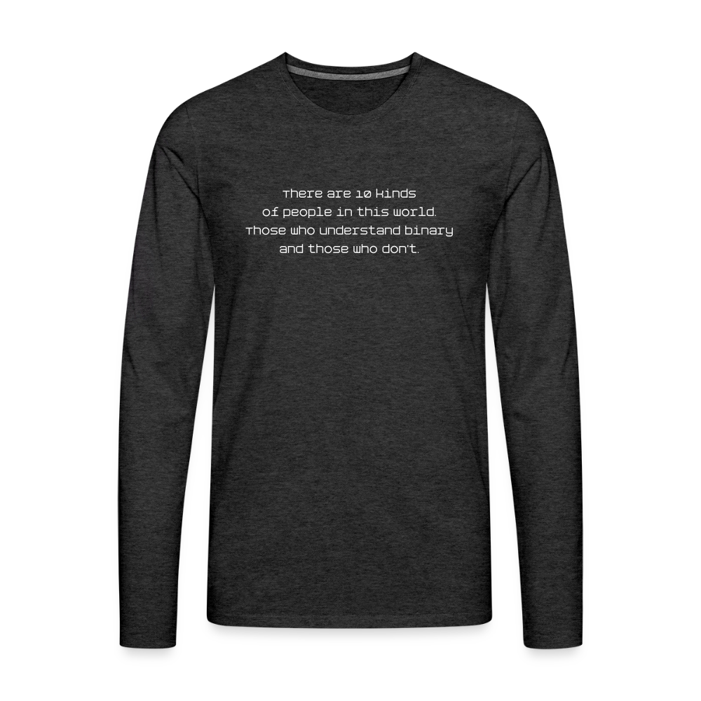 Binary People (Men's Premium Long Sleeve T-Shirt) - charcoal grey