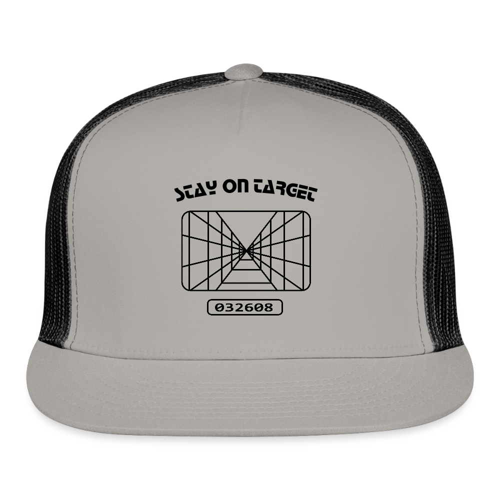 Stay on Target (Trucker Hat) - gray/black