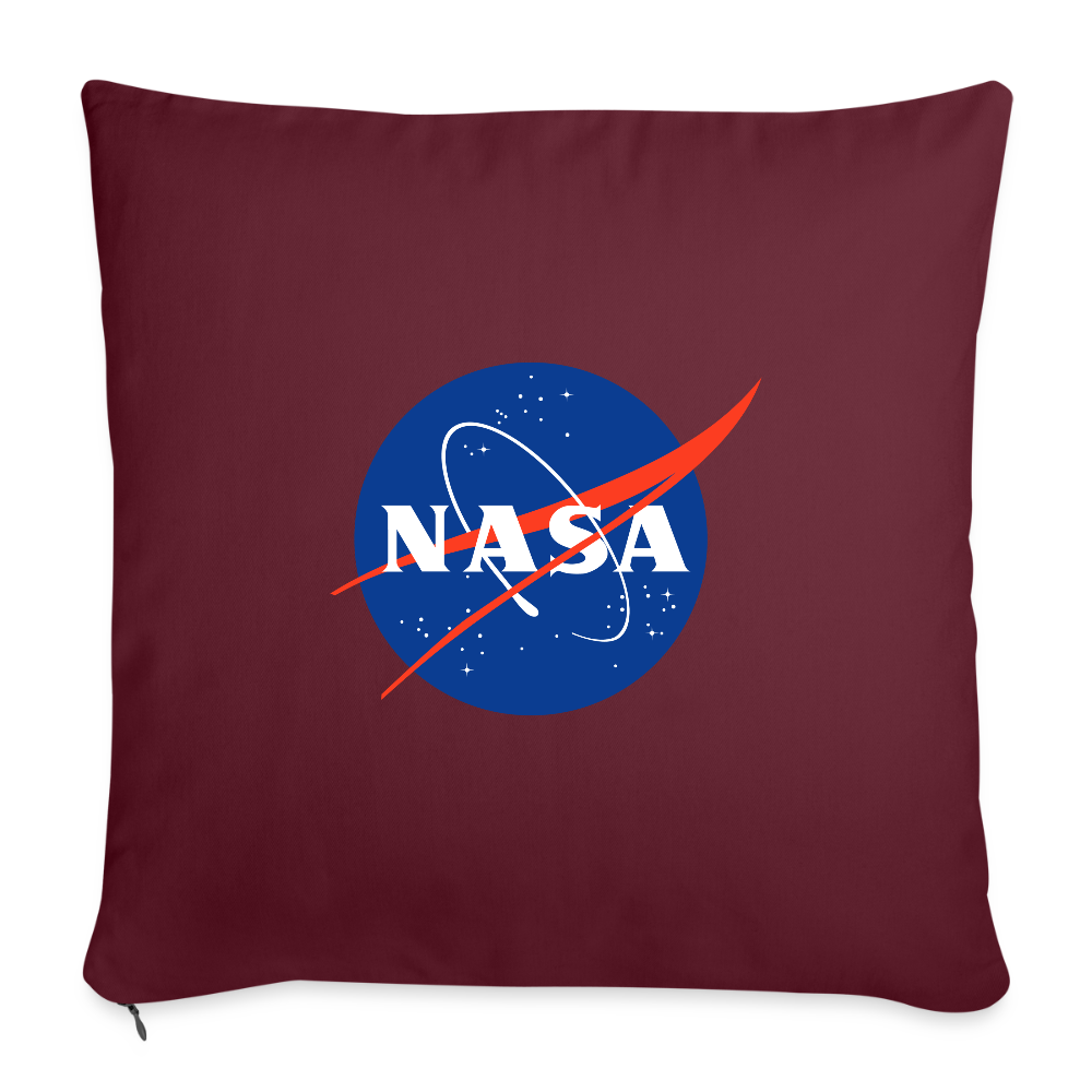 NASA Logo (Throw Pillow Cover 18” x 18”) - burgundy