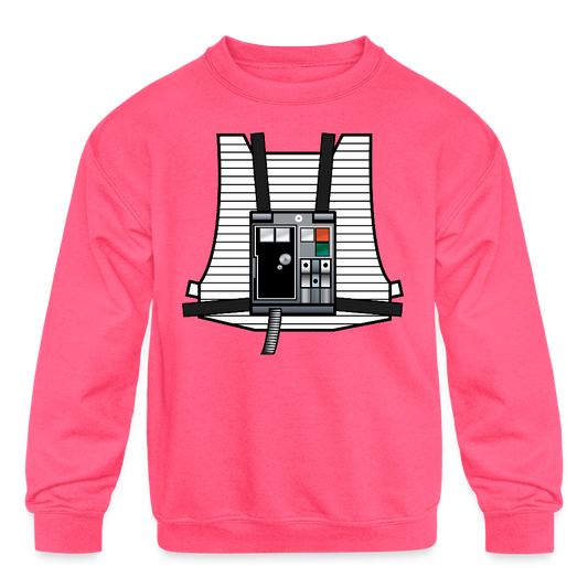 Stay on Target (Kids' Crewneck Sweatshirt) - neon pink