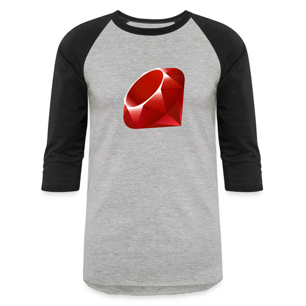 Ruby Logo (Baseball T-Shirt) - heather gray/black