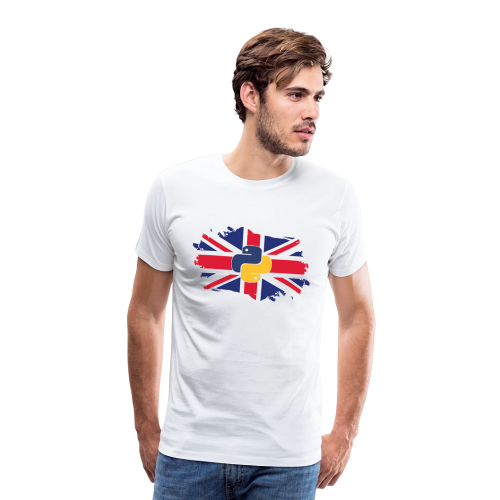 Python Logo - UK Flag (Men's Premium T-Shirt) - white