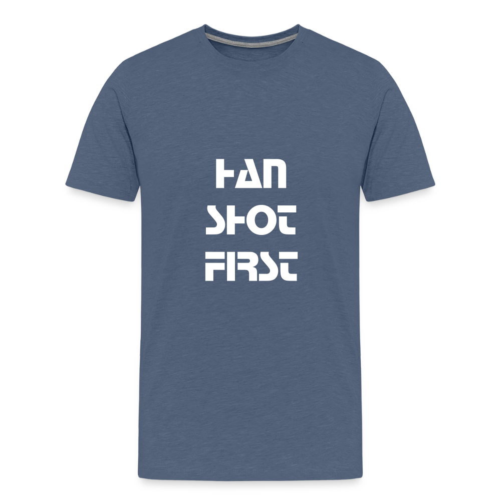 Han Shot First (Men's Premium T-Shirt) - heather blue