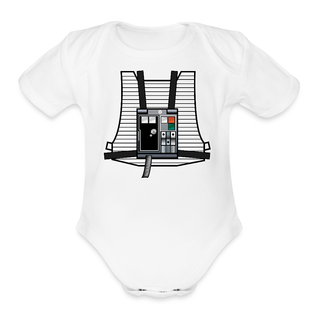 Stay on Target (Organic Short Sleeve Baby Bodysuit) - white