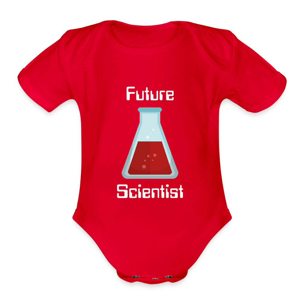 Future Scientist (Organic Short Sleeve Baby Bodysuit) - red