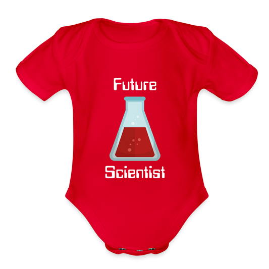 Future Scientist (Organic Short Sleeve Baby Bodysuit) - red