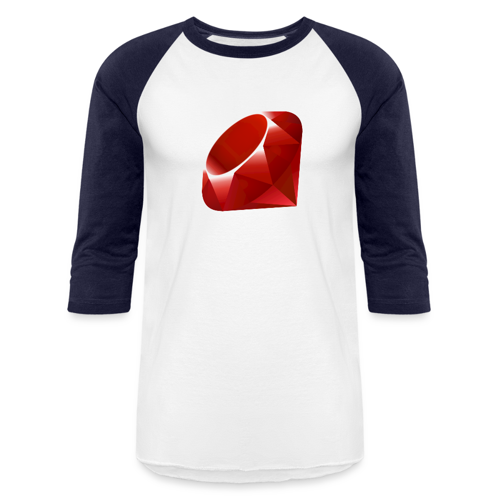 Ruby Logo (Baseball T-Shirt) - white/navy