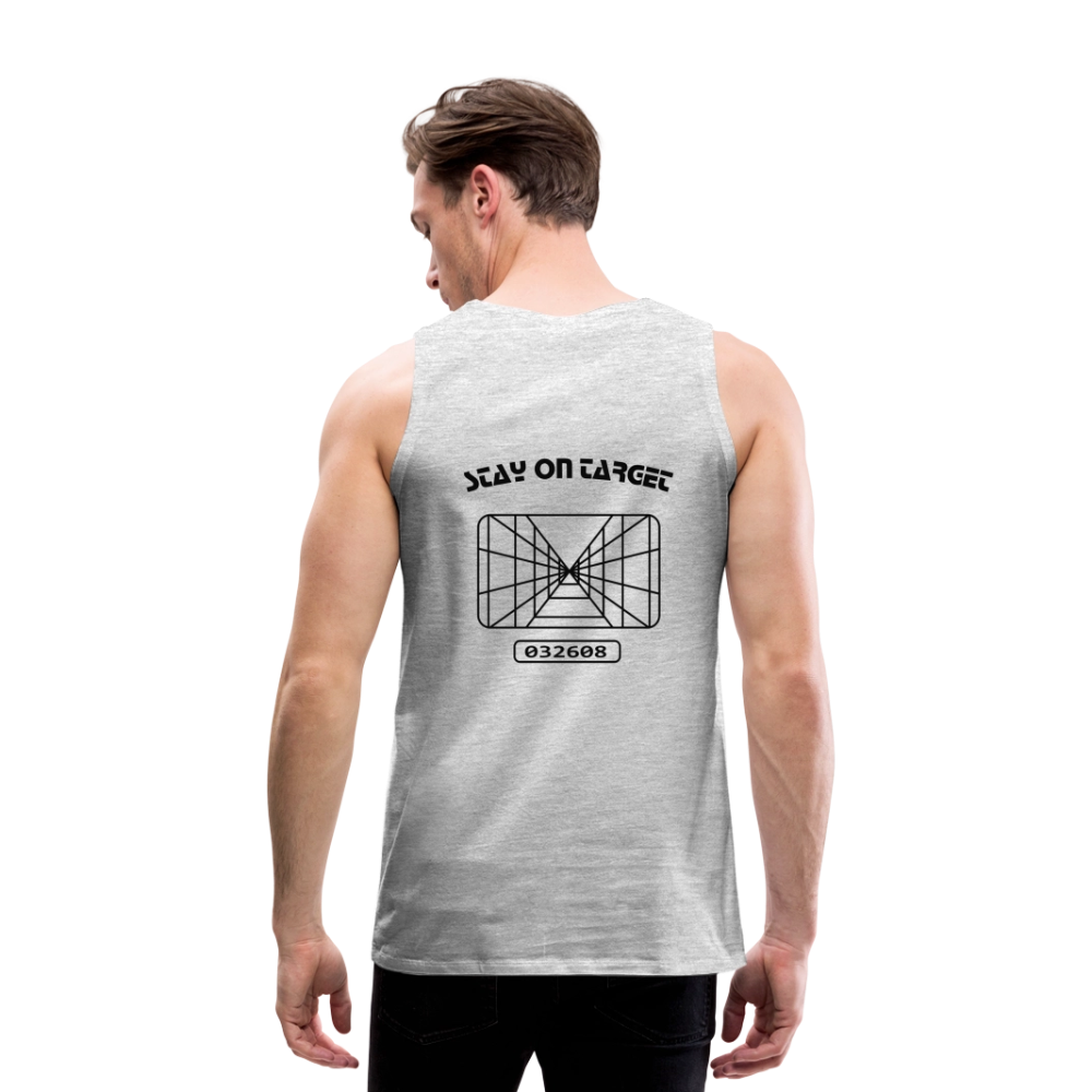 Stay on Target (Men’s Premium Tank) - heather gray